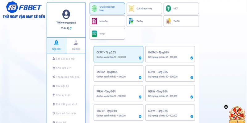 Giao dịch an toàn và nhanh chóng tại F8BET